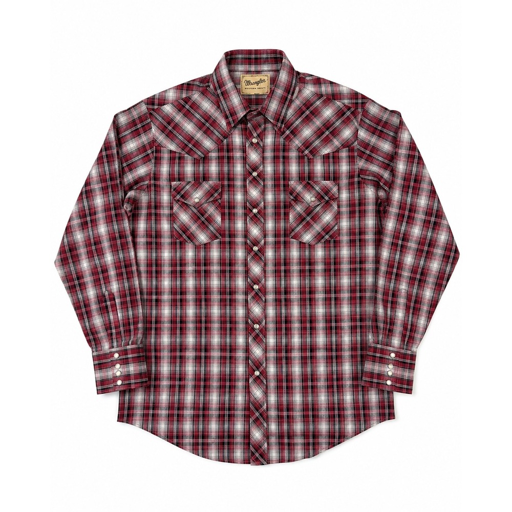 Wrangler Western Shirts XL Button Up Long Sleeve Pearl Snap Plaid Cowboy Rodeo